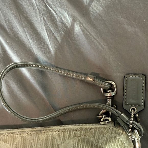 Coach Cream and Gray Wristlet Clutch - Picture 5 of 9